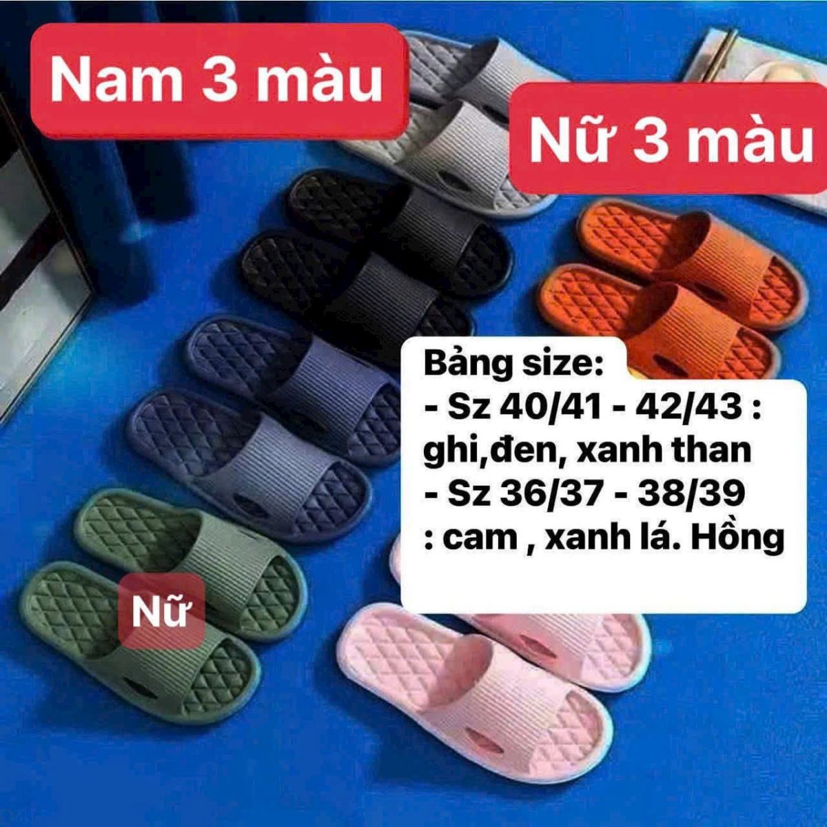 Dép xốp vân trám chống trượt Hàn Quốc (set 4 đôi)