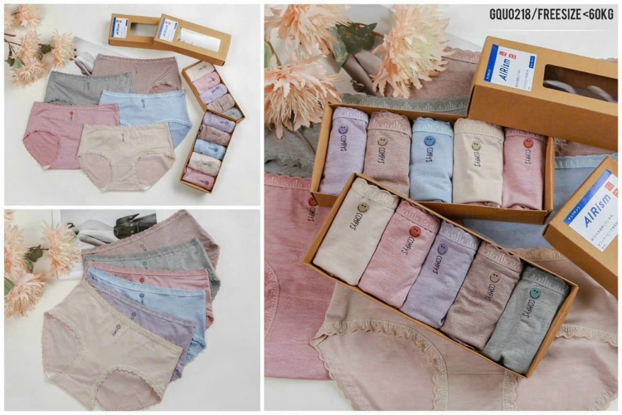 Quần lót cotton Uniqlo AIRism Comfys (hộp 5c, hàng xuất Nhật)