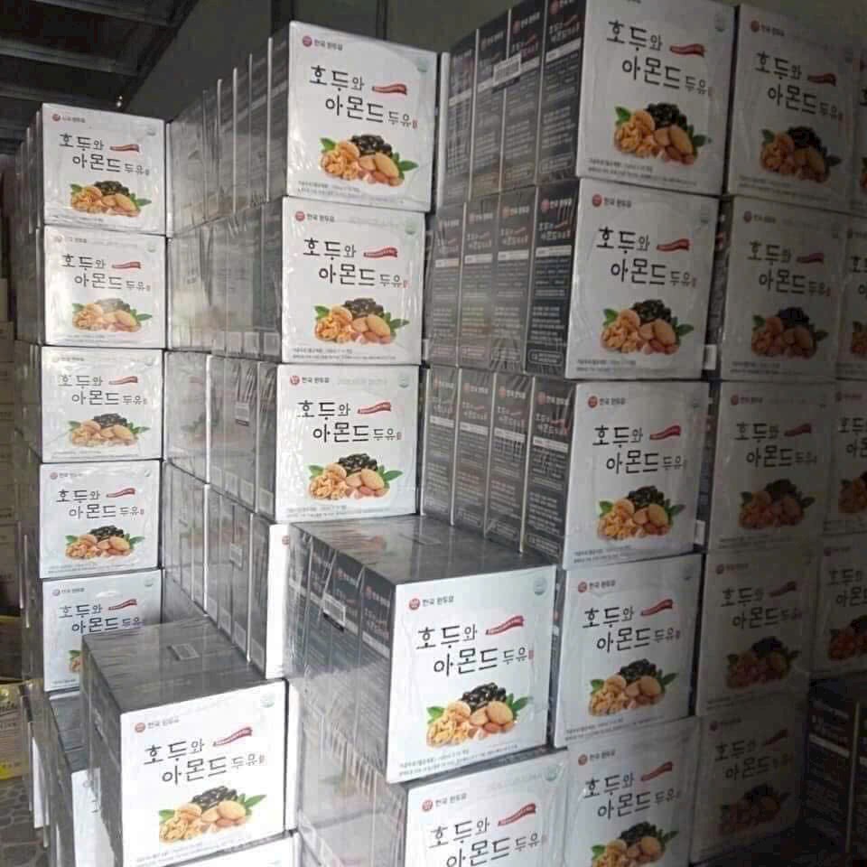 Sữa hạt óc chó - hạnh nhân - đậu đen Hàn Quốc thùng 16 hộp 190ml