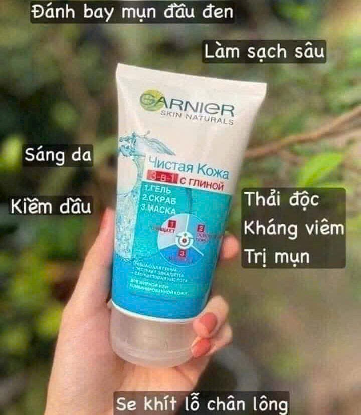 Sữa rửa mặt Garnier Skin Naturals 3in1 của Nga 150ml