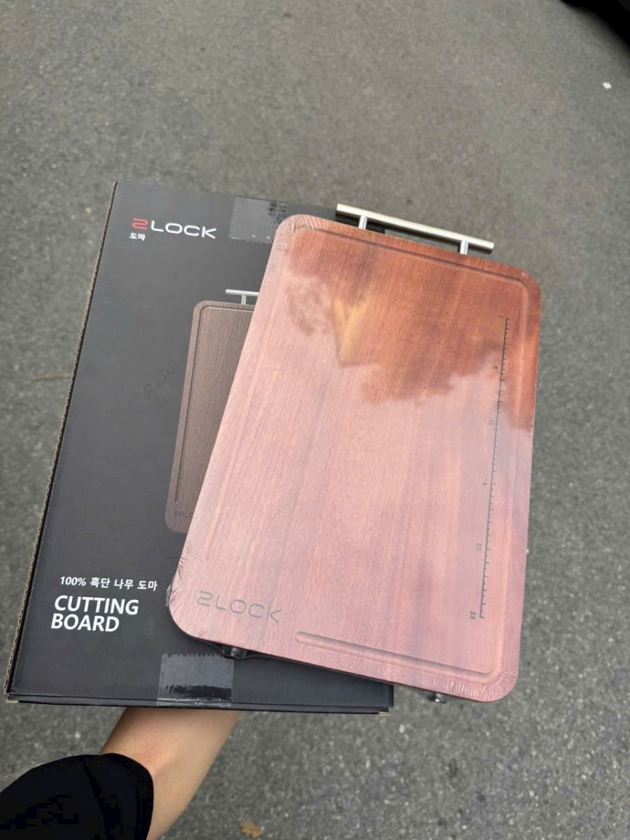 Thớt gỗ mun nguyên tấm 2LOCK Hàn Quốc